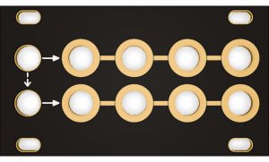 Eurorack Module Buff Mult 1U Black & Gold Panel from Other/unknown