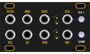 Eurorack Module Dusty Clouds - Midi 1U Matte Black / Gold panel from Other/unknown