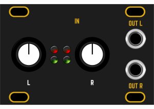 Eurorack Module Dusty Clouds - Stereo Line In 1U Matte Black / Gold panel from Other/unknown