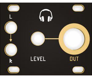 Eurorack Module Headphones 1U Black & Gold Panel from Other/unknown
