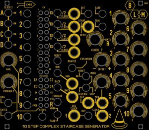Eurorack Module 10 Step Complex Staircase Generator Sequencer from Blue Lantern Modules