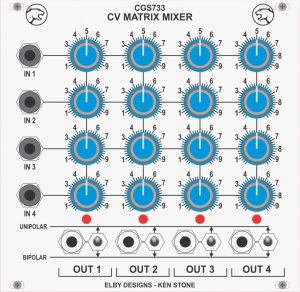 Eurorack Module CGS733 - 4x4 Matrix Mixer from Elby Designs