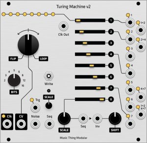 Eurorack Module Turing Machine v2 hybrid panel from Grayscale