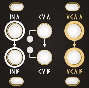 Eurorack Module Dual VCA 1U Black & Gold Panel from Other/unknown