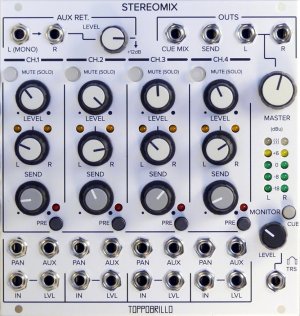 Eurorack Module Stereomix 2 (Silver Panel) from Toppobrillo
