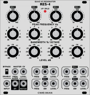 Eurorack Module Cwejman RES-4 (Grayscale panel) from Grayscale