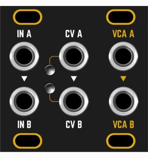 Eurorack Module Dusty Clouds - Dual VCA 1U Matte Black / Gold panel from Other/unknown