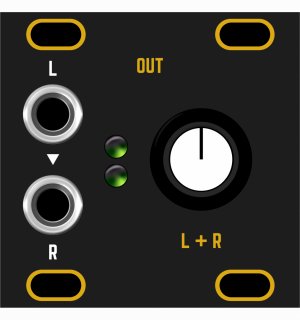 Eurorack Module Dusty Clouds - Stereo Line Out 1U Matte Black / Gold panel from Other/unknown