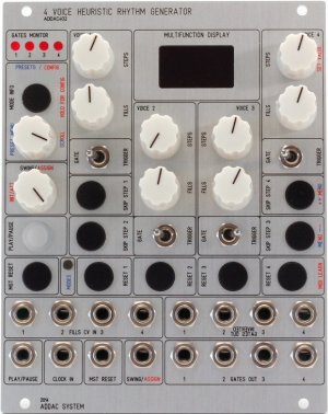 Eurorack Module ADDAC402 - 4 Voice Heuristic Rhythm Generator (custom grey) from ADDAC System