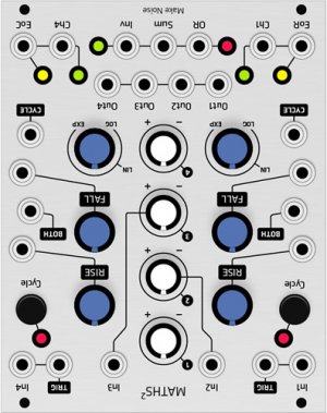 Eurorack Module Maths 2 upside down from Grayscale