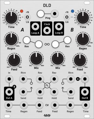 Eurorack Module 4ms DLD Dual Looping Delay (Grayscale panel) from Grayscale