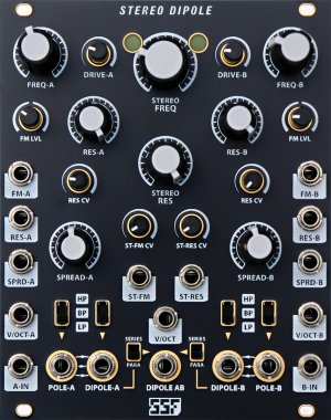 Eurorack Module Stereo Dipole (Black and Gold) from Steady State Fate