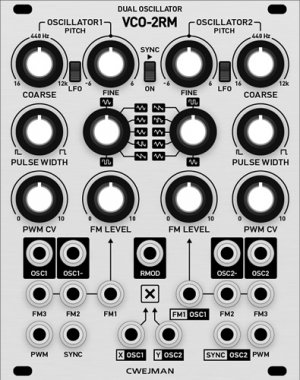 Eurorack Module Cwejman VCO-2RM (Grayscale panel) from Grayscale