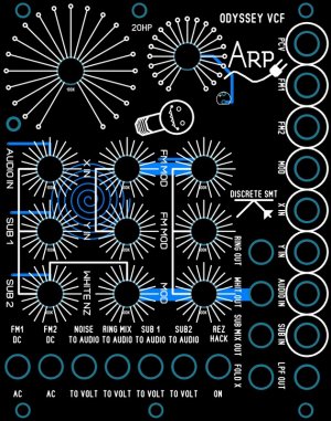 Eurorack Module ARP Odyssey VCF and Ring Mod PROTOTYPE from Blue Lantern Modules