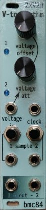 Eurorack Module BMC084 2xV2R 2 channel voltage to rhythm converter from Barton Musical Circuits