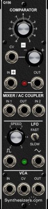 MU Module Q156 Comparator, LFO, VCA, AC Mixer Module from Synthesizers.com