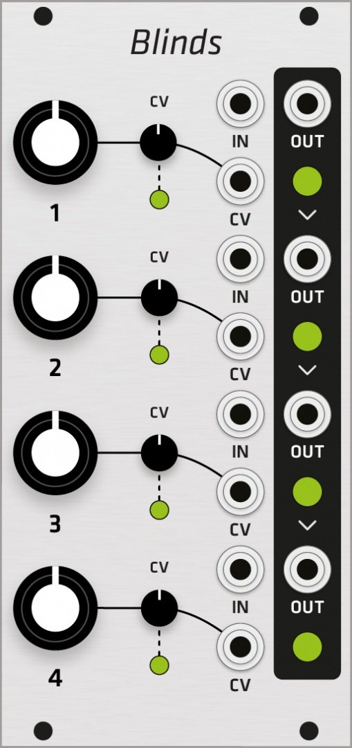 Grayscale Mutable Instruments Blinds (Grayscale panel) - Eurorack