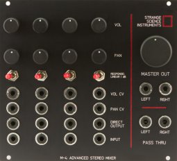 Eurorack Module M-4:  Advanced Stereo Mixer from Strange Science Instruments
