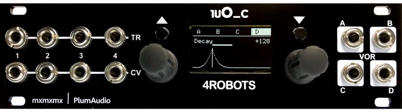 Eurorack Module 1uO_c - 4Robots (Black) from Plum Audio