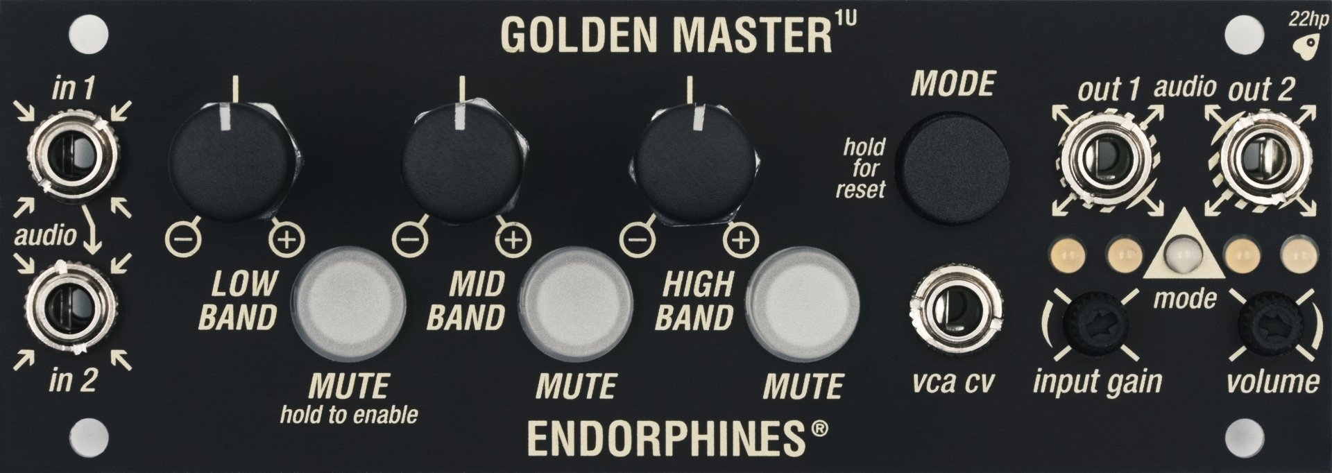 Endorphin.es Golden Master 1U (black) | ModularGrid Eurorack