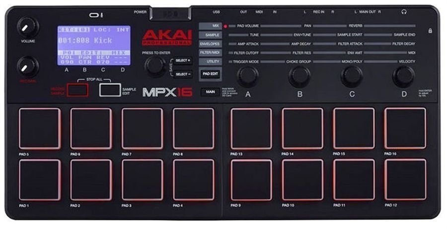 Akai MPX16 - Pedal on ModularGrid