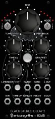 Eurorack Module Black Stereo Delay2 from Erica Synths